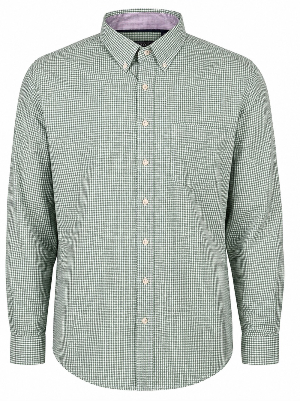Izod Green Micro-Check Button-Down plus size Men’s shirt